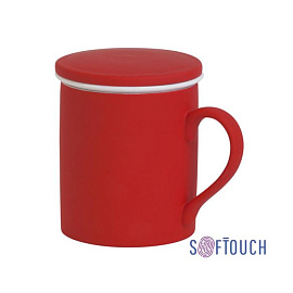 Кружка для заваривания чая 250 мл, с покрытием SOFT TOUCH (Красный)