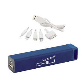Источник энергии универсальный "Chida" 2800 mAh, с покрытием SOFT TOUCH (Тёмно-синий)