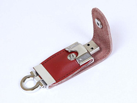 Флешка-брелок кожаная 8 Гб. Коричневый, USB2.0 (Коричневый)