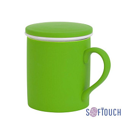 Кружка для заваривания чая 250 мл, с покрытием SOFT TOUCH (Зелёное-яблоко)