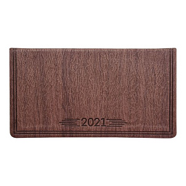 Еженедельник датированный 2021 Infolio Wood коричневый, интегральная обложка, размер 16х9 (коричневый)