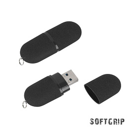 Флеш-карта "Камень" в футляре, объем памяти 32GB, покрытие soft grip (Чёрный)