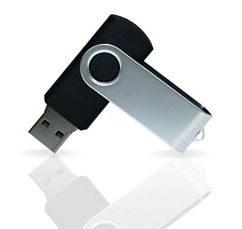 Флешка PVC001 (металлик) с чипом 4 гб. USB 2.0 (чёрный)