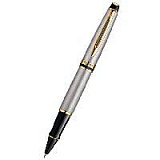 Ручка-роллер Waterman Expert 3, цвет: Stainless Steel GT, стержень: Fblk