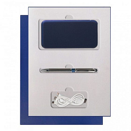 Подарочный набор Portobello Grand: Power Bank и ручка (Синий)