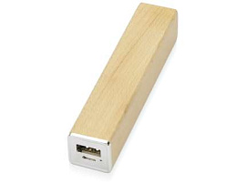Портативное зарядное устройство "Вуди", 2600 mAh, цвет тёмно-коричневый (Светло-коричневый)