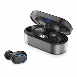Наушники беспроводные OLMIO "TWE-06", True Wireless, gray (Серый)