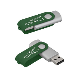 Флеш-карта "Vostok", объем памяти 16 GB, с покрытием soft touch, цвет чёрный (Тёмно-зелёный)