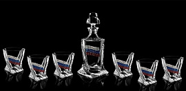 Подарочный набор для виски со штофом «ТРИКОЛОР» (прозрачный)