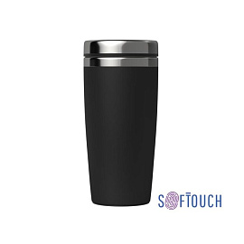 Термостакан (кружка) "Эльбрус" с покрытием SOFT TOUCH, 0, 4 л (Чёрный)