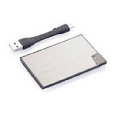 Зарядное устройство в форме кредитной карты, цвет серебряный, 1500 mAh