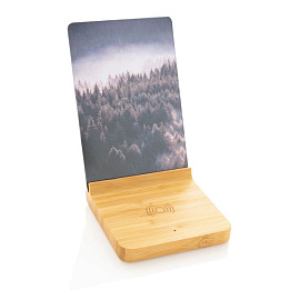 Док-станция для беспроводной зарядки с фоторамкой Bamboo, 5 Вт (Коричневый)