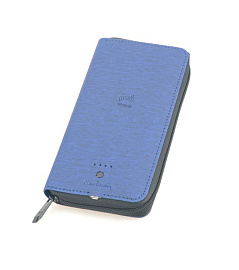 Кошелек с аккумулятором Power Bank 4 000 mAh PIERRE CARDIN, цвет чёрный (Синий)
