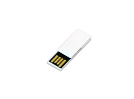 Флешка - скрепка 16 Гб.Оранжевый, USB2.0 (Белый)