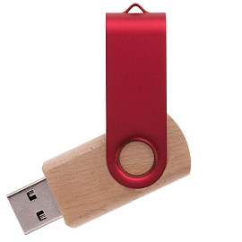 Флешка TWIST WOOD COLOR (Бежевый; Красный)