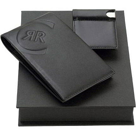 Подарочный набор Cerruti 1881: портмоне-визитница с флеш-картой USB 2.0 на 4 Гб (Чёрный)
