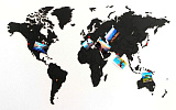 Деревянная карта мира World Map True Puzzle Small, чёрная