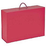 Коробка подарочная складная с ручкой, размеры 37x10x25 см, красная