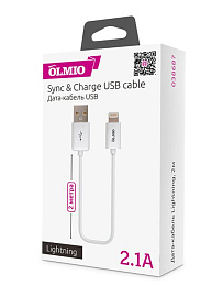Кабель USB 2.0 -  2м, Белый, OLMIO (Белый)