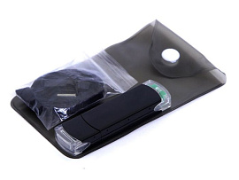 USB-Flash накопитель (флешка) из алюминия с прозрачными пластиковыми вставками, модель 014, объем па (Чёрный)
