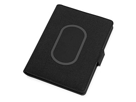 Органайзер с беспроводной зарядкой "Powernote", 5000 mAh, чёрный (Чёрный)