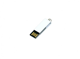 Флешка мини 64 Гб.Серебряный, USB2.0 (Белый)