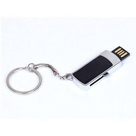 USB-Flash накопитель - брелок (флешка) с выдвижным мини чипом, модель 401, 16 Gb (Чёрный)
