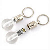 USB-Flash накопитель - брелок (флешка) в виде лампочки (без подсветки),  4 Gb, с шильдом для гравиро