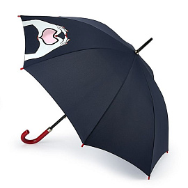 Зонт женский трость Lulu Guinness Fulton, модель L764-3450 HeartHands (Тёмно-синий)