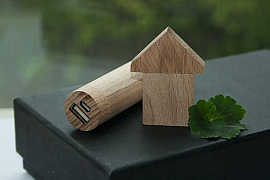 ECO подарок (упаковка, флешка из бука 8 гб) (Бежевый)