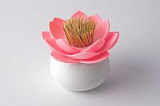 Держатель для зубочисток lotus белый/розовый