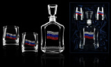 Подарочный набор стаканов для виски с штофом  «ФЛАГ РОССИИ»