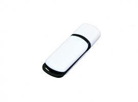 Флешка со вставкой4 Гб. Оранжевый, USB2.0 (Чёрный)