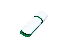 Флешка со вставкой4 Гб. Оранжевый, USB2.0 (Зелёный)