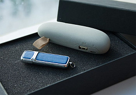 Набор №6. Power bank /флешка 64 гб (Синий)