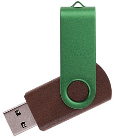 Флешка TWIST WOOD COLOR (Коричневый; Зелёный)