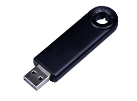 Флеш-накопитель промо прямоугольной формы, выдвижной механизм. 128 Гб., USB3.0 (Чёрный)