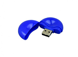 USB-Flash накопитель (флешка) круглой формы из пластика, модель 021-Round, объем памяти 16 Gb (Синий)