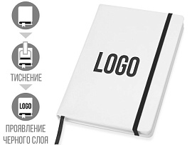 Блокнот А6 "Secret", цвет белый, закладка и застёжка - чёрные (Чёрный; Белый)