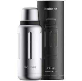 Термос Flask 1000, вакуумный, стальной зеркальный (Стальной; матовый)