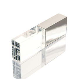 Флешка ST015 (матовый) с чипом 16 гб с красной подсветкой. USB 2.0 (Серебряный)