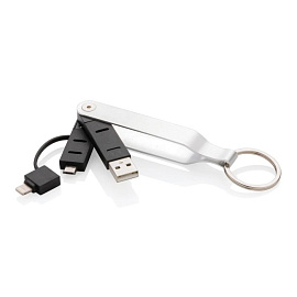 USB-кабель MFi 2 в 1 (Чёрный; Серебряный)