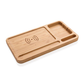 Настольный органайзер Bamboo с беспроводной зарядкой 5W (Бежевый)
