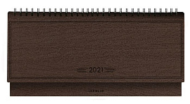 Планинг датированный 2021 Infolio Wood тёмно-коричневый, твердый, размер 14х29 (тёмно-коричневый)