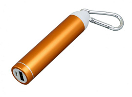 Универсальное зарядное устройство power bank 2200 Mah круглой формы с карабином (Оранжевый)