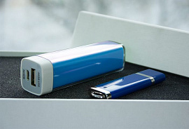 Набор 4. красный цвет. Power bank и флешка 64 гб (Синий)