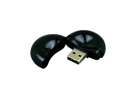 USB-Flash накопитель (флешка) круглой формы из пластика, модель 021-Round, объем памяти 16 Gb (Чёрный)