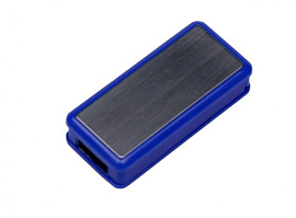 Флеш-накопитель промо прямоугольной формы, выдвижной механизм. 16 Гб., USB2.0 (Синий)