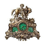 Часы интерьерные "Бавария" (бронза, малахит, патина.)