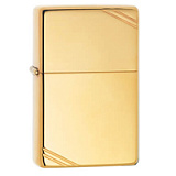 Зажигалка ZIPPO Vintage с покрытием High Polish Brass, золотистая